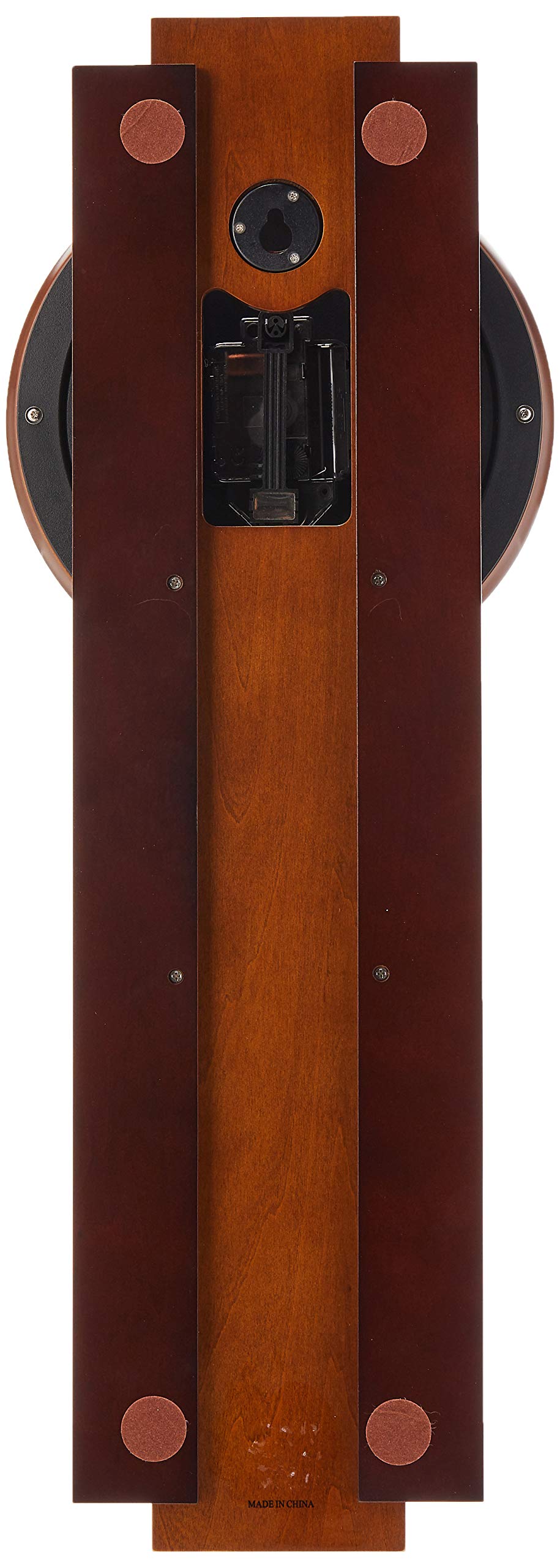 Bulova C3383 Avent Wall Clock | Two-Tone Wooden Case with Slow-Swing Pendulum | Arabic Numerals | Personalization Plate | 23.5" Height Bulova