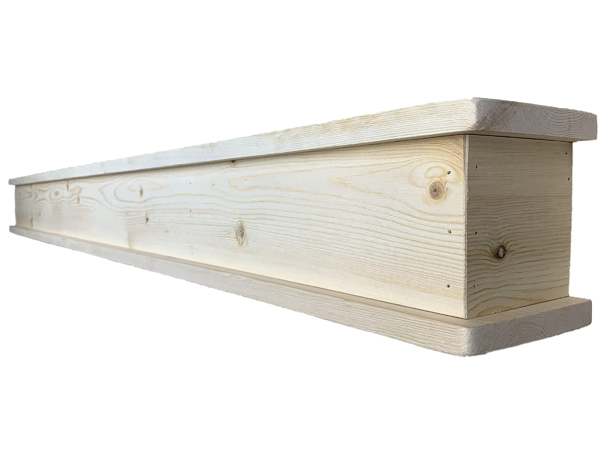 Rustic Mantle | Fireplace Mantel for Decor | Wood Mantel Shelf | Made in USA | Floating Shelf | Farmhouse Fireplace Surround | Long Shelf for Fireplace (Unfinished, 60 Inch) Strix Ind