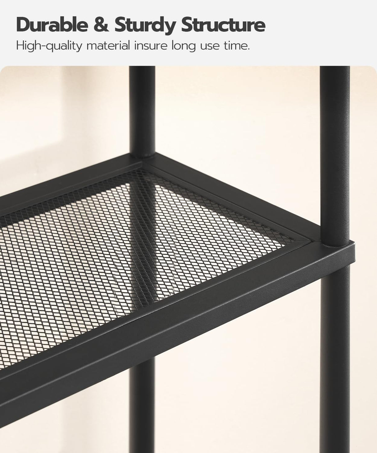 HOOBRO Over The Toilet Storage, 4-Tier Over Toilet Bathroom Organizer, Freestanding Above Toilet Shelf with Adjustable Feet, Space Saving, Easy to Assemble, Rustic Brown and Black BF64TS01 HOOBRO