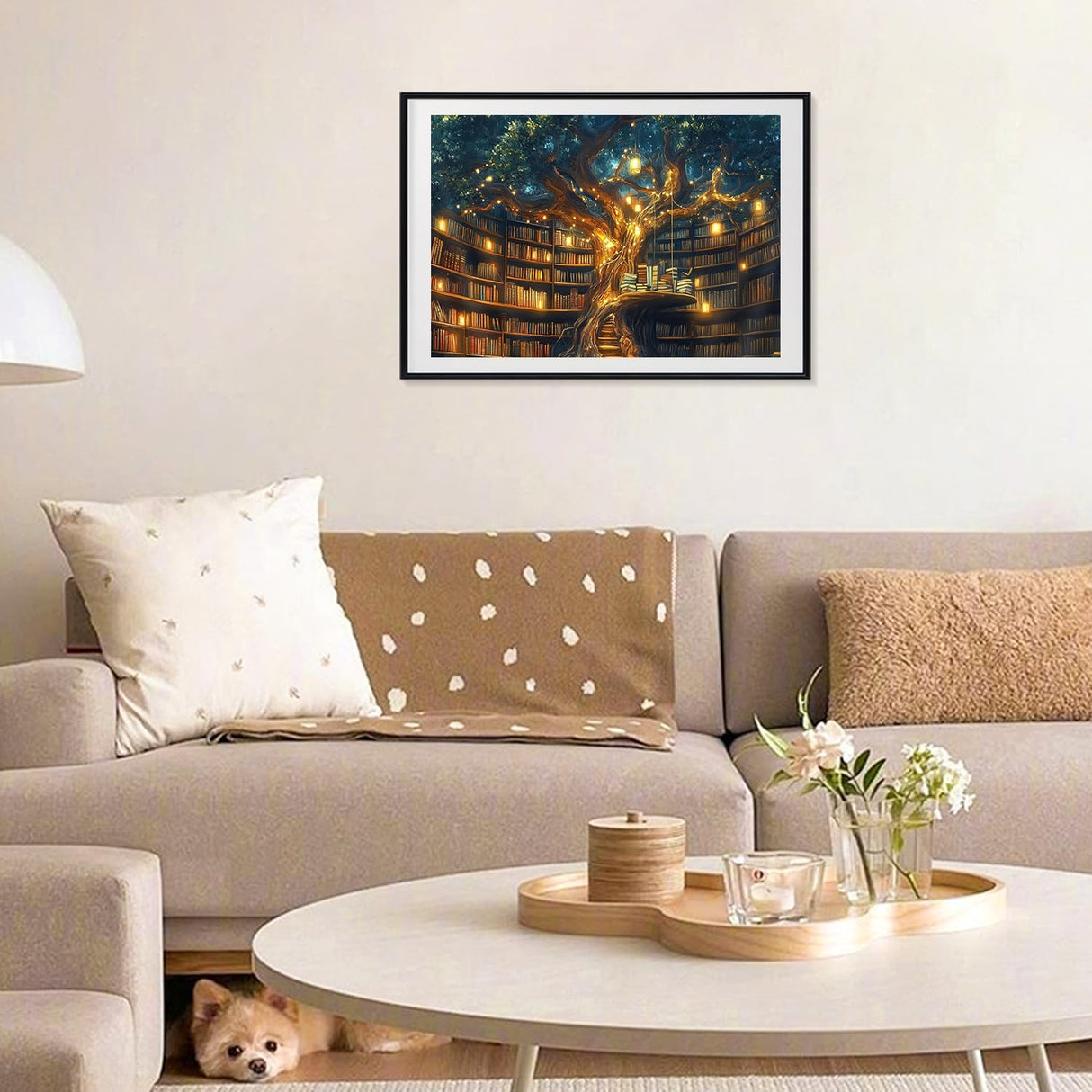 Paint by Numbers for Adult, Tree Paint by Numbers Kit for Adults Beginners, DIY Book Acrylic Painting on Canvas for Home Wall Art Decor 16x20Inch Mandun