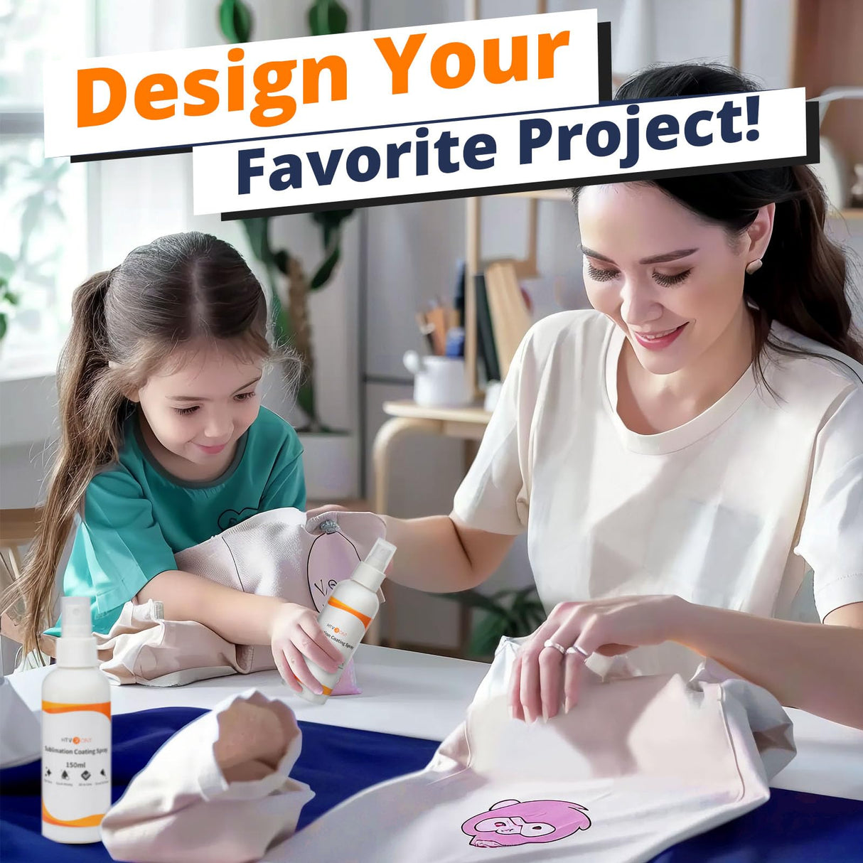 HTVRONT Sublimation Coating Spary for Cotton Shirts - Upgrade Version 150ml Sublimation Spray for All Fabric, Canvas, Pillow, Shirts, Carton, Sublimation Spray Quick Dry & High Gloss & Washable HTVRONT