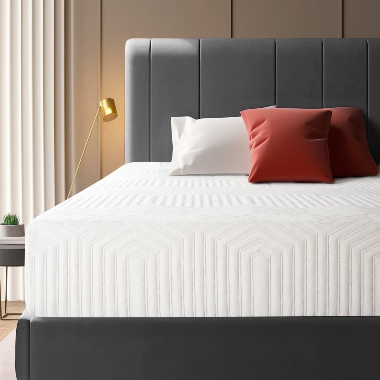 BreezeRest King Mattress Medium 8 Inch Memory Foam Mattress Bed in a Box,Cooling Gel Green Tea King Size Mattress with Breathable Soft Fabric Cover CertiPUR-US Pressure Relief BreezeRest