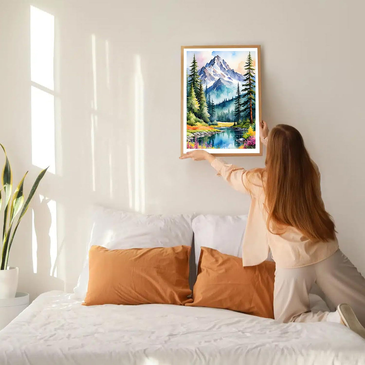 GDYEEH DIY 5D Snowy Mountain Diamond Art Kits, Round Full Drill Sparkling Forest Diamond Painting Picture, River Painting Art Kits Craft for Adults Beginners, Home Wall Decor 12x16 inch GDYEEH