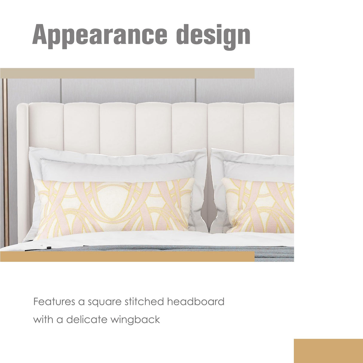 AGARTT Upholstered Platform Bed Frame Full Size with Headboard and Footboard/Wooden Slats Support/No Box Spring Needed/Easy Assembly, Beige Velvet AGARTT