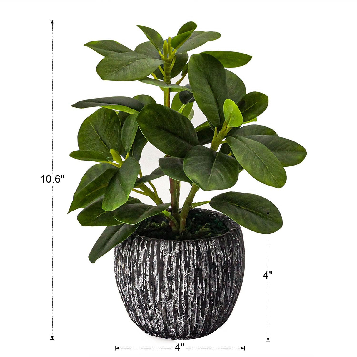 Artificial Potted Plant, Real Touch Artificial Oak Leaves Waterproof Fake Plants Indoor Outdoor, Eco Friendly Modern Concrete Greenery Plant Pots for Office Home Kitchen Shelf Farmhouse Decor SHOHAYTO