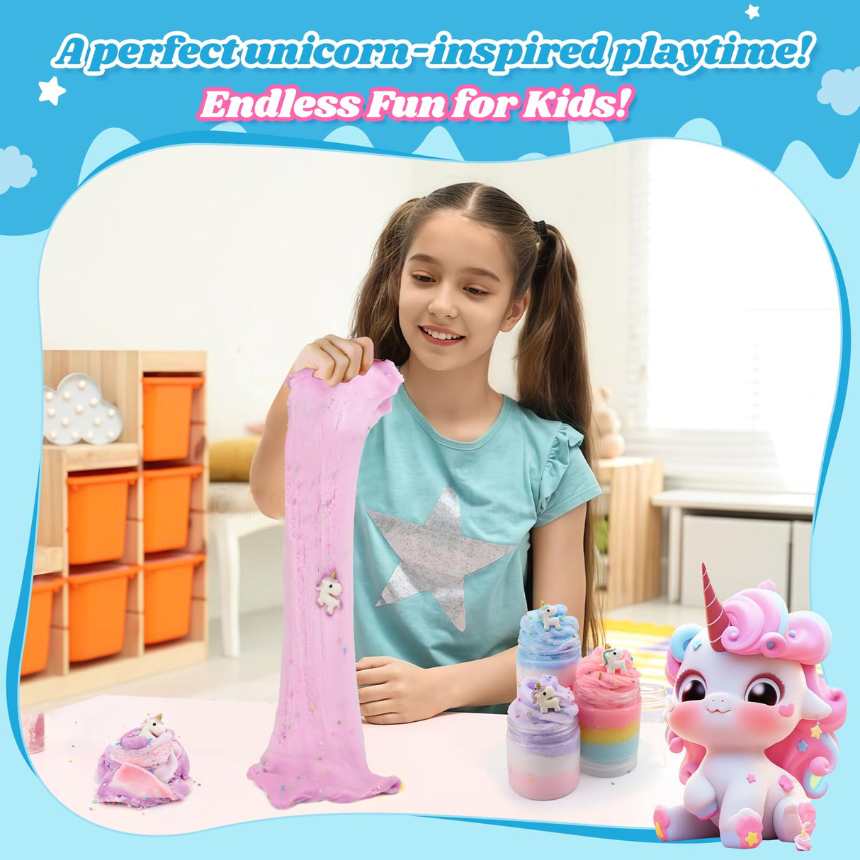 Keemanman Cloud Slime, Unicorn Galaxy Slime, DIY Supplies Kit for Girls and Boys, Stress Relief Toy Scented Sludge Toy for Kids Education, Party Favor, Gift and Birthday (3 Pack) Keemanman