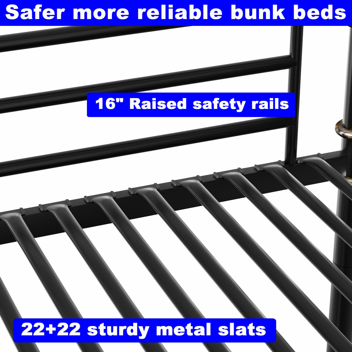 SIMPLEZC Upgraded Version Heavy Duty Thicken Metal Twin XL Over Twin XL Bunk Bed, Best Industrial Bunk Bed Twin XL Size for Adults, Convertible into 2 Beds with Wood Board, Water Pipe Design (Twin XL) SIMPLEZC