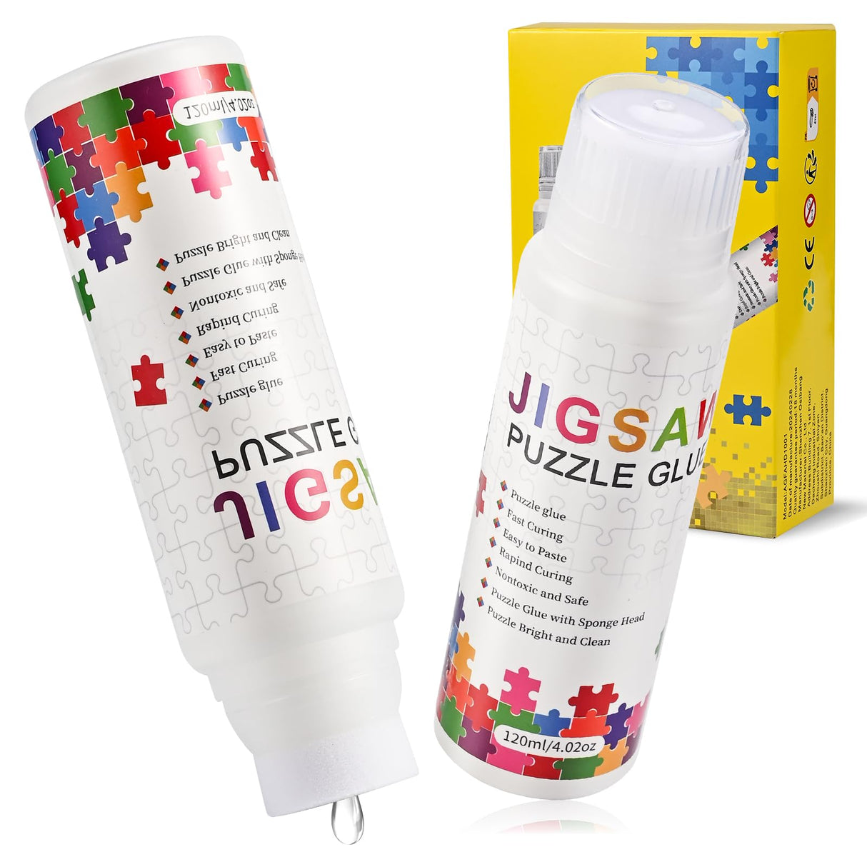 Faburo 2 x 120ml Jigsaw Puzzle Glue Clear, 8 Oz Glue for Puzzles to Frame, Clear Puzzle Glues Kit, Puzzle Preserver Sealer for 1000 Pieces, Wood Puzzle Saver Glues Spray, 2 Pack Faburo