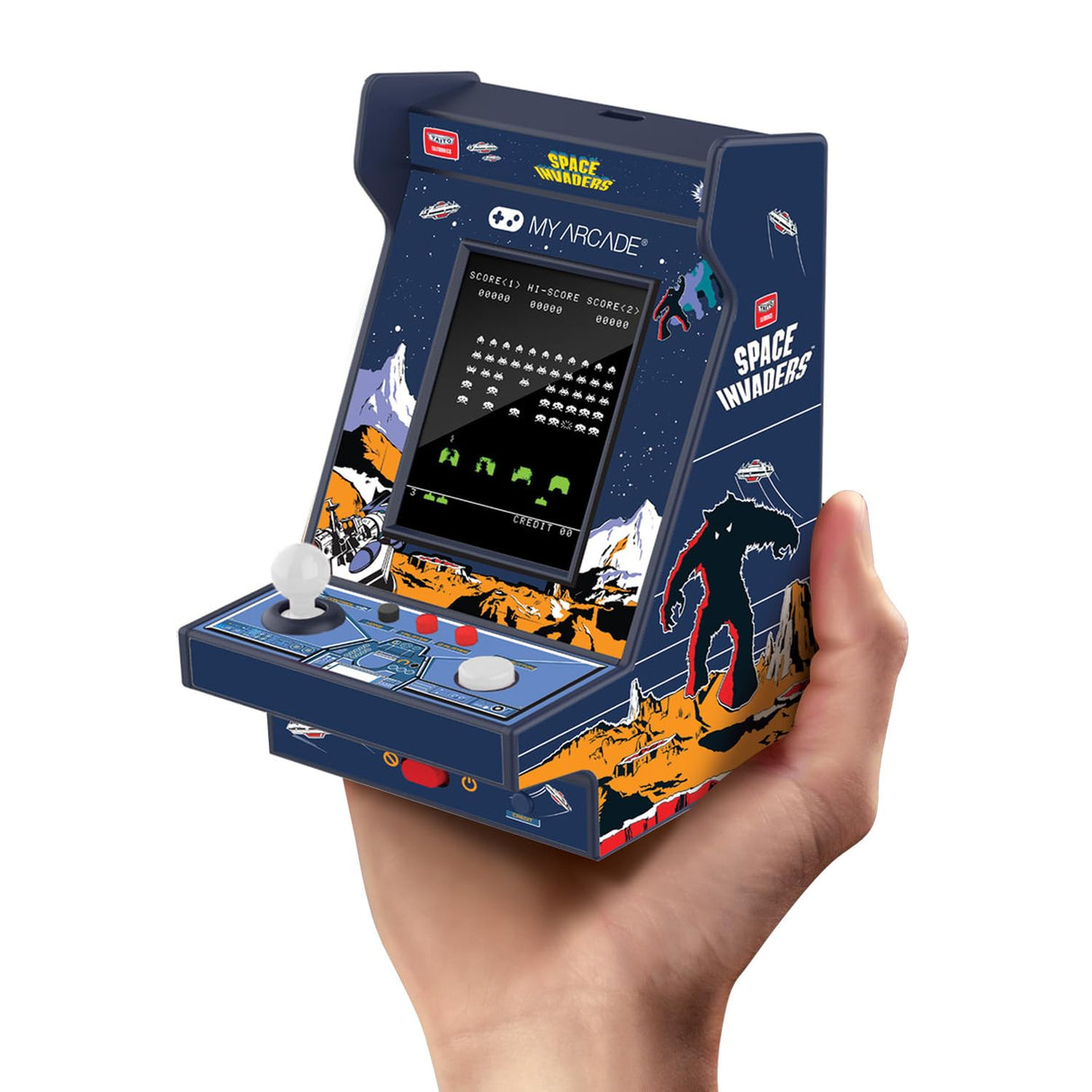 My Arcade Space Invaders Nano Player - Arcade Classics 4.5" Portable Handheld Mini Arcade Machine, 2.4" Screen Color Display, Retro Video Game My Arcade
