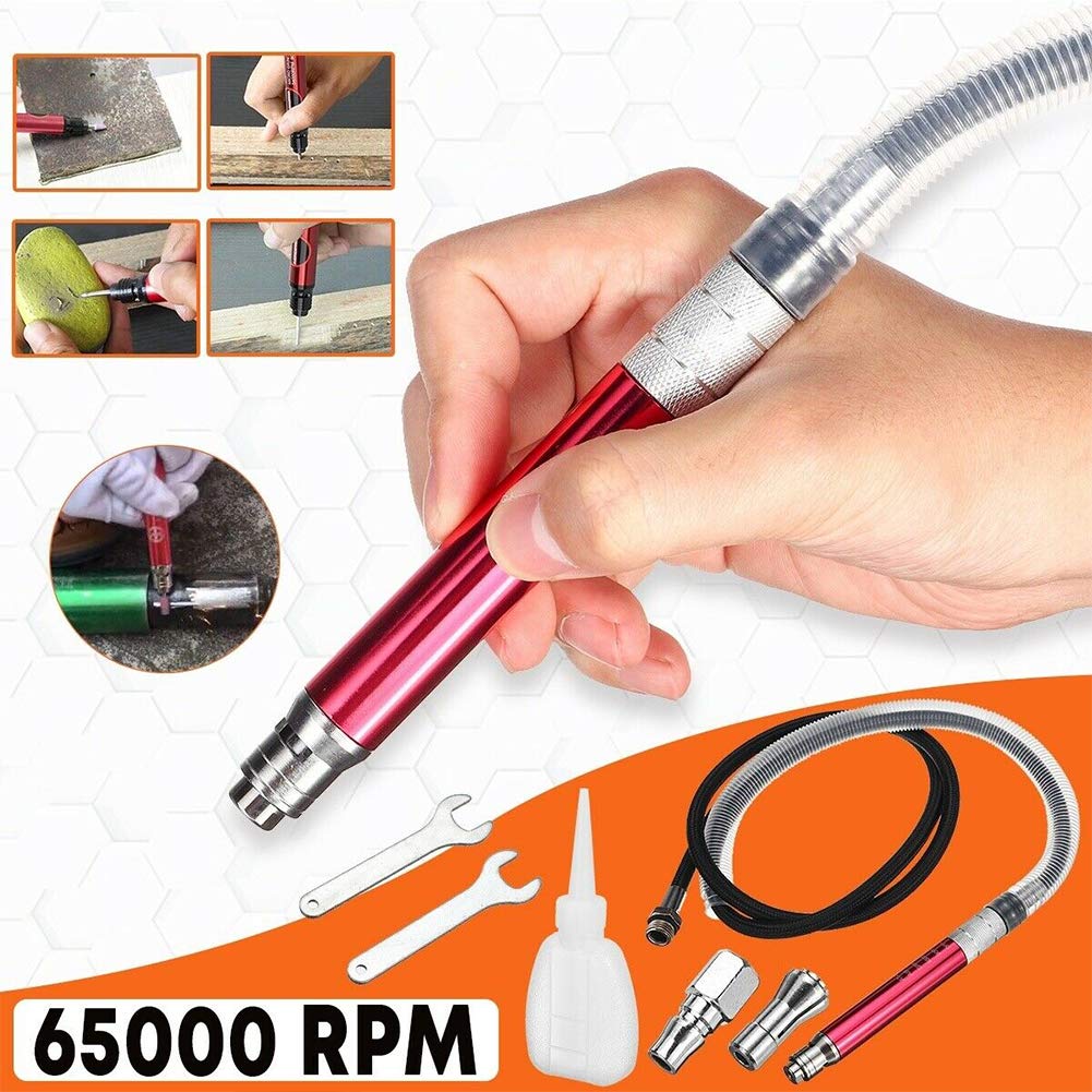 Air-powered Micro Die Grinder Set 65,000 RPM Pneumatic Pencil with Wrench Grinder Tool for Cleaning Dies,Rotors,Backing Plates,Brake Pads,Mounts(90 PSI) CALIDAKA