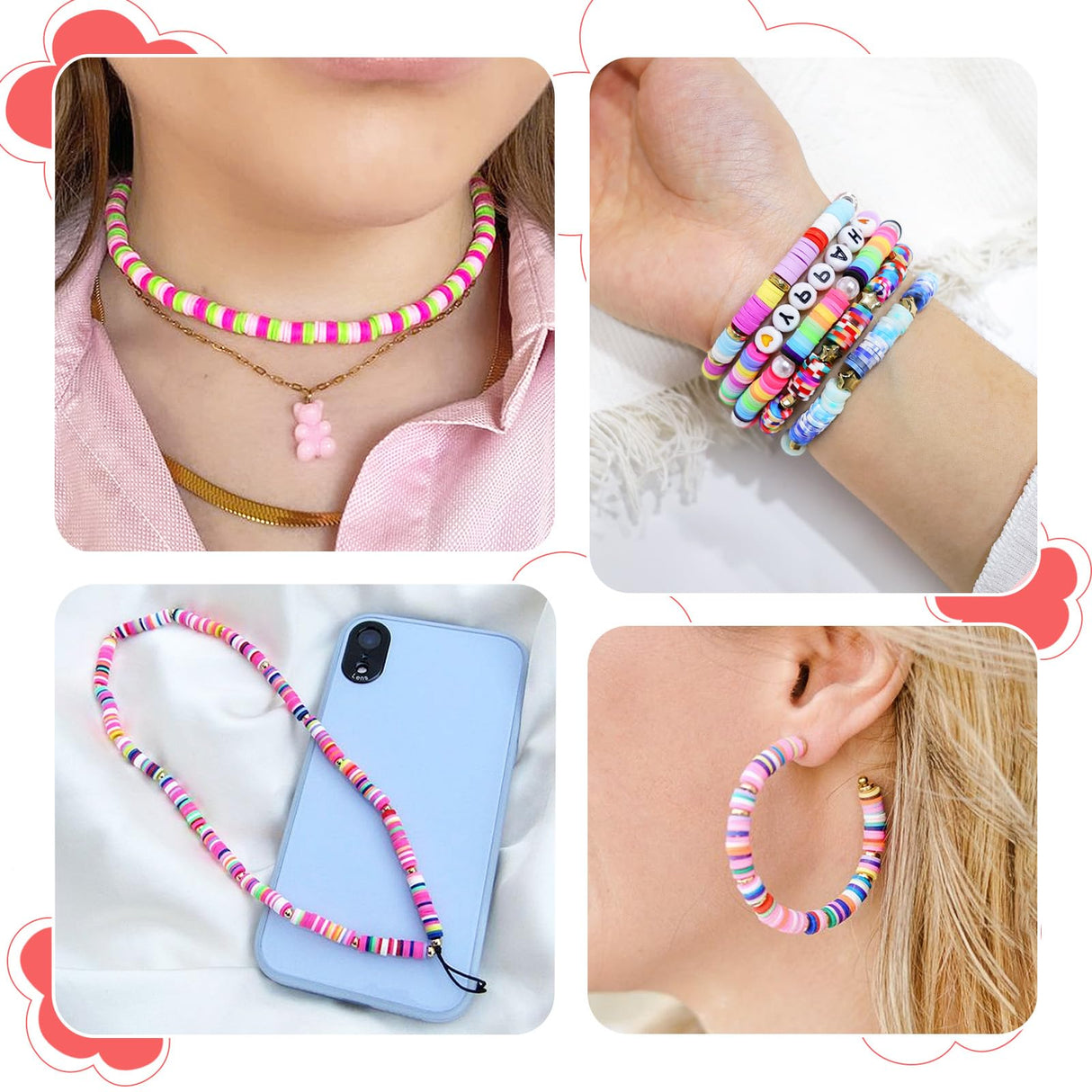 Redtwo 30000 Pcs Clay Beads Bracelet Making Kit, 9 Boxes 192 Colors Friendship Bracelet Kit Flat Polymer Heishi Beads for Jewelry Making, Crafts Gift for Girls Ages 6-12 Redtwo