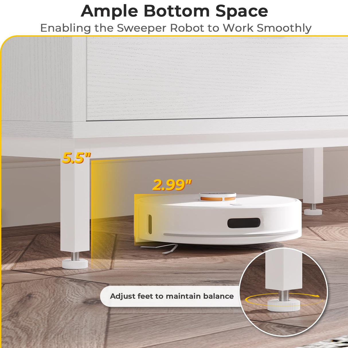 Hasuit 6 Drawers Double Dresser with Shelves, Large Wooden Storage Tower Organizer, Wide Chest of Drawers, White Dresser for Bedroom, Living Room, Entryway Hasuit