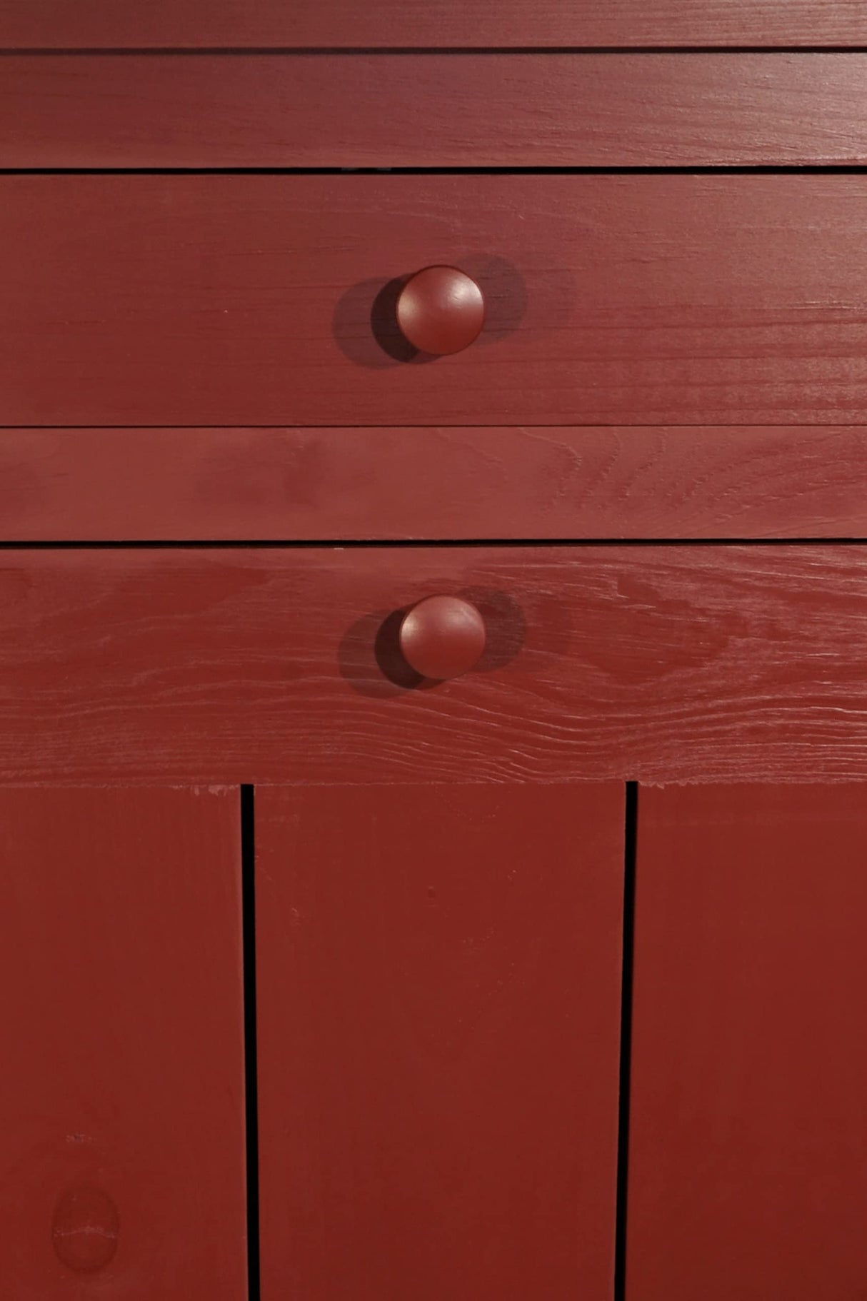 DutchCrafters 34" Solid Pine Wood Soft Close Tilt Out Trash Can Recycle Bin with Drawer, 9 Gallon/36 Quart - Amish Made in USA (Cranberry Red) DutchCrafters