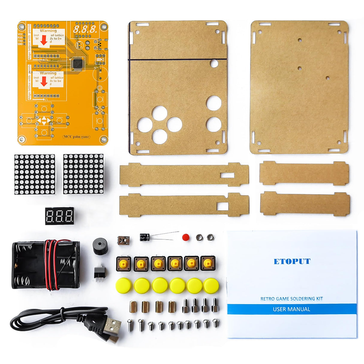 DIY Soldering Project Game Kit Retro Classic Electronic Soldering Kit with 5 Retro Classic Games and Acrylic Case, Idea for STEM High School Family Education Friends by Etoput Etoput