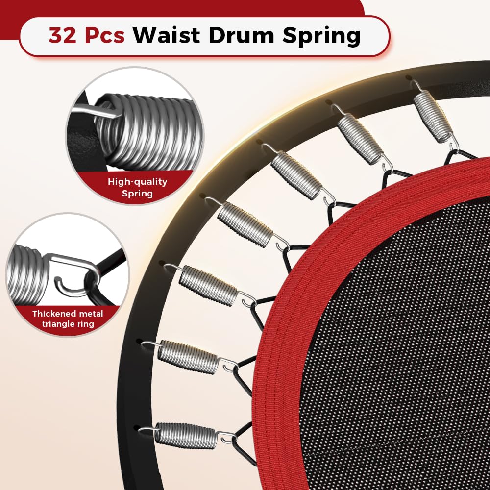 Rebounder Trampoline for Adult,460 LBS Mini Trampoline for Adults with Bar,Exercise Trampoline Indoor/Outdoor Use,40 inch Fitness Rebounder cahgl