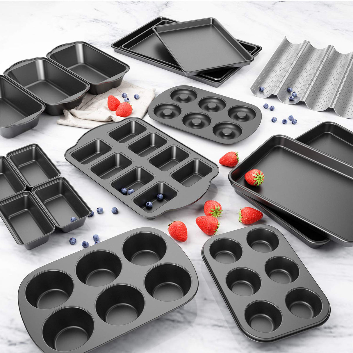 3 Pack Nonstick Muffin Pan, Carbon Steel Cupcake Pan, Easy to Clean and Perfect for Making Muffins or Cupcakes, 6 Cup Standard Tiawudi