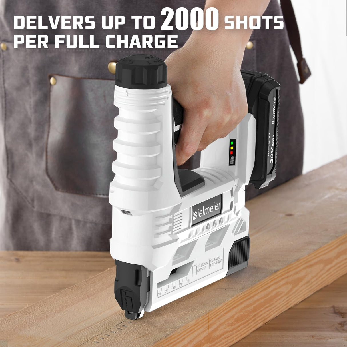 BIELMEIER 20V Nail Gun Battery Powered 18 Gauge, 2-in-1 Cordless Brad Nailer Stapler for Carpentry and Upholstery, 2.0Ah Electric Staple Gun Include Battery, Charger, 1600Pcs Staples and Nails BIELMEIER