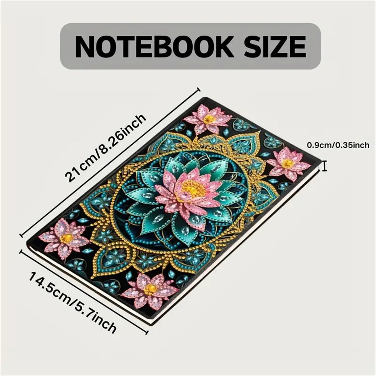 Lotus Diamond Painting Notebook for Adults, A5 Diamonds Art Journal and DIY Sketchbook, Diamond Art Kit Supplies,Gift for Beginners, Craft Lovers, Artists. (Lotus) Formeydemi