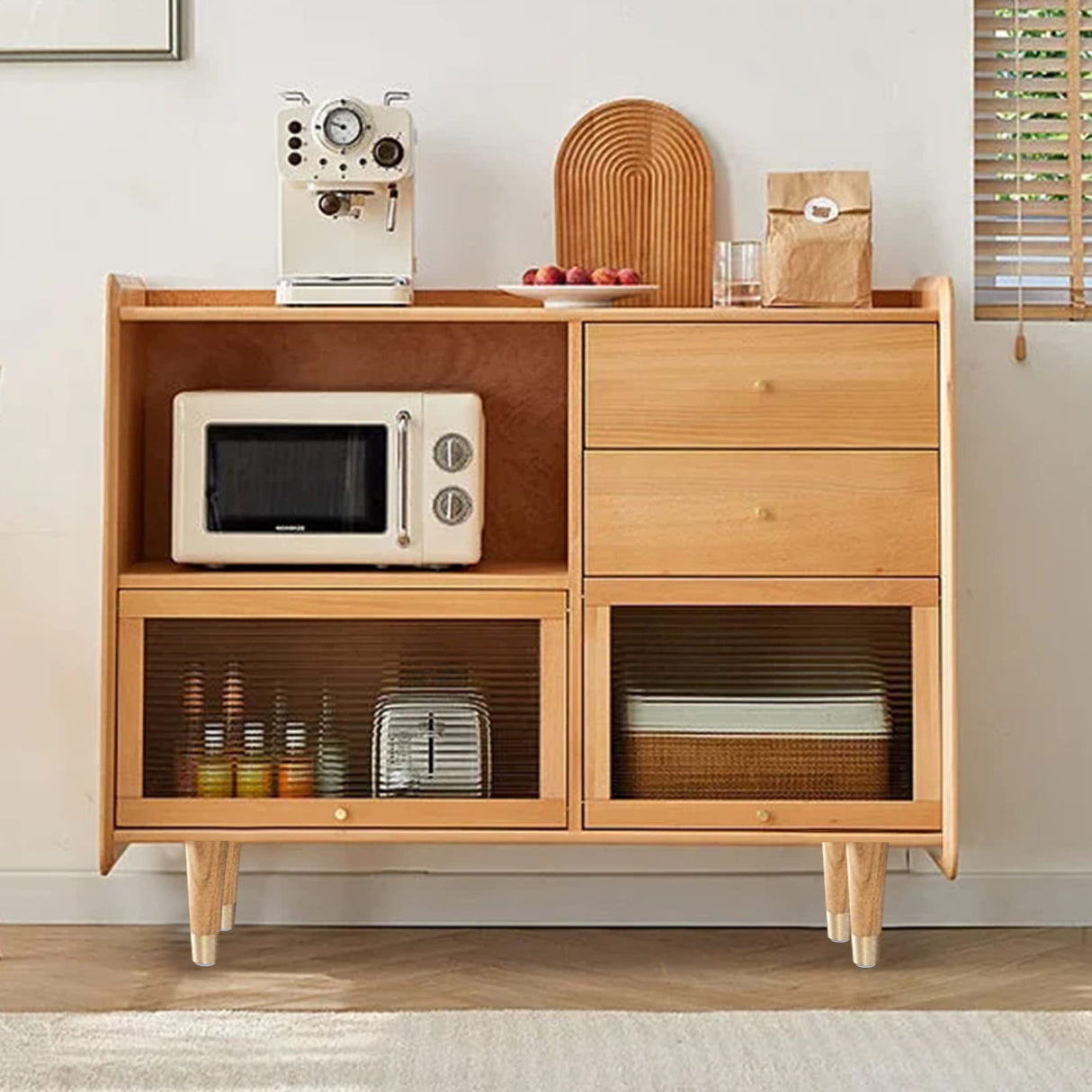 WEKIS Solid Ash Wood Furniture Legs 4 Inch, Sofa Replacement Wooden Leg Set of 4, Cabinet Legs, Dresser Legs, Couch Legs, Recliner Legs (Ash Wood Legs with Metal Cap 4 Pack, 4 inch) WEKIS