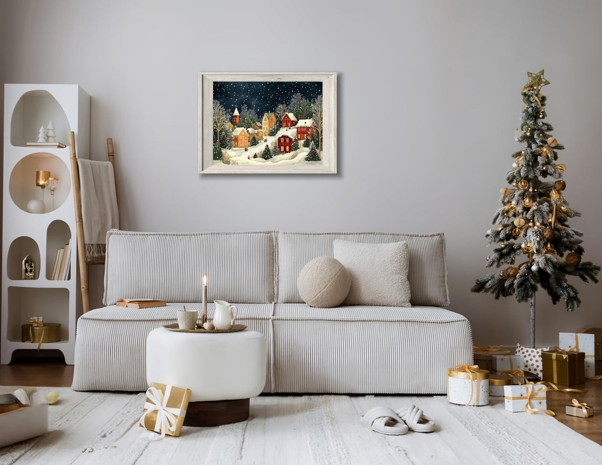 5D Diamond Art Kits for Adults Beginners,Winter Town DIY Full Round Drill Diamond Painting Kits, Paint by Diamonds Dots Gem Art Easy,Home Wall Decor 12X16 Inch Acelii