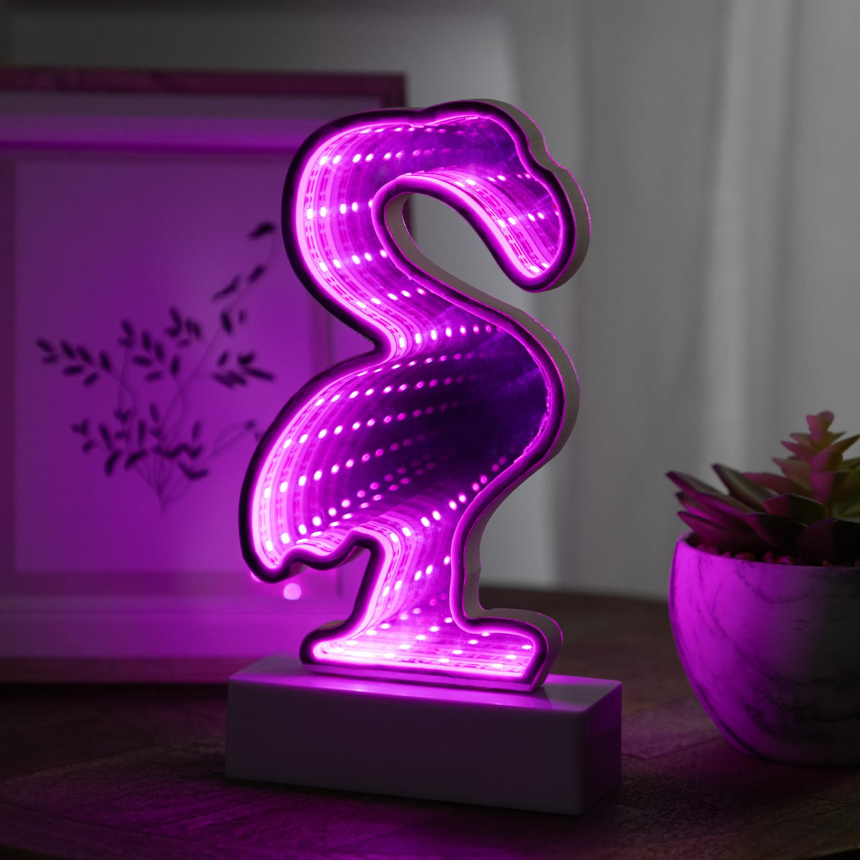 Northlight LED Lighted 3D Flamingo Infinity Mirror - 8" Northlight
