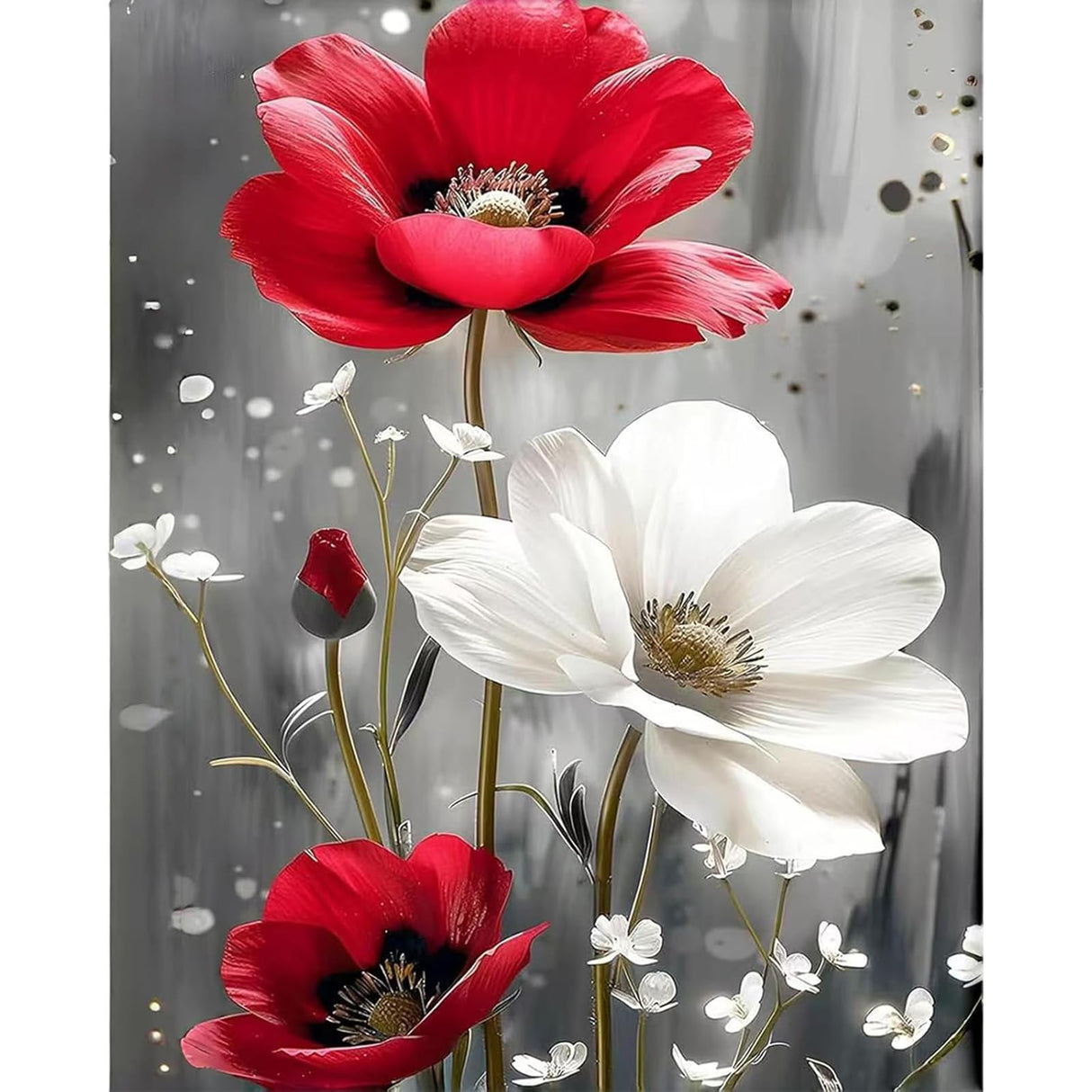 Flower Paint by Numbers Kits for Adults - Painting by Numbers Kit Flowers, Flower Adults Paint by Number Kits on Canvas Without Frame Oil Painting Acrylic Paints for Home Wall Decor 16X20 inch ajepon