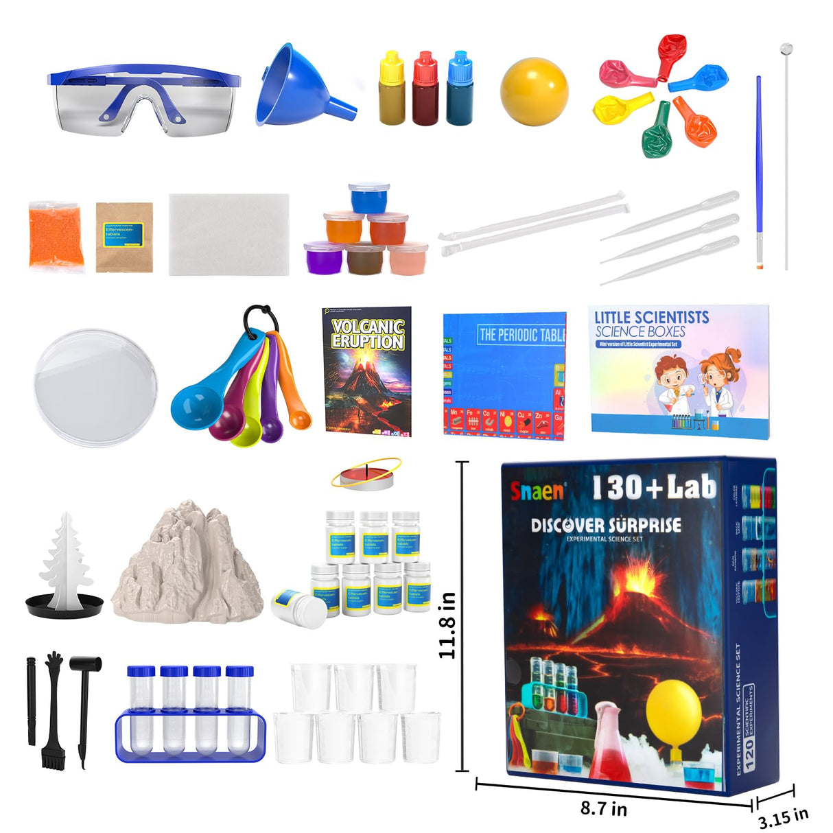 SNAEN 240+ Lab Experiments Science Kits, Chemistry Set, Crystal Growing, Erupting Volcano, STEM Activities Educational Toys Gifts for 6 7 8 9 10 11 Years Old Boys Girls Kids Toys SNAEN