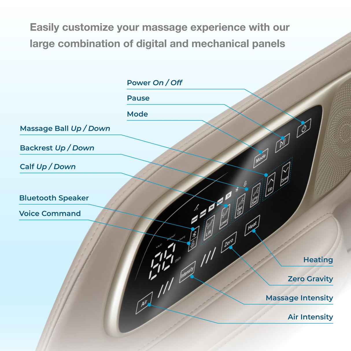 AmaMedic 3D Astoria | Full Body Massage Chair l Intelligent Voice Control | Touchscreen Controller | Heating Therapy l Zero Gravity Reclining l Bluetooth Speakers (Taupe) AmaMedic