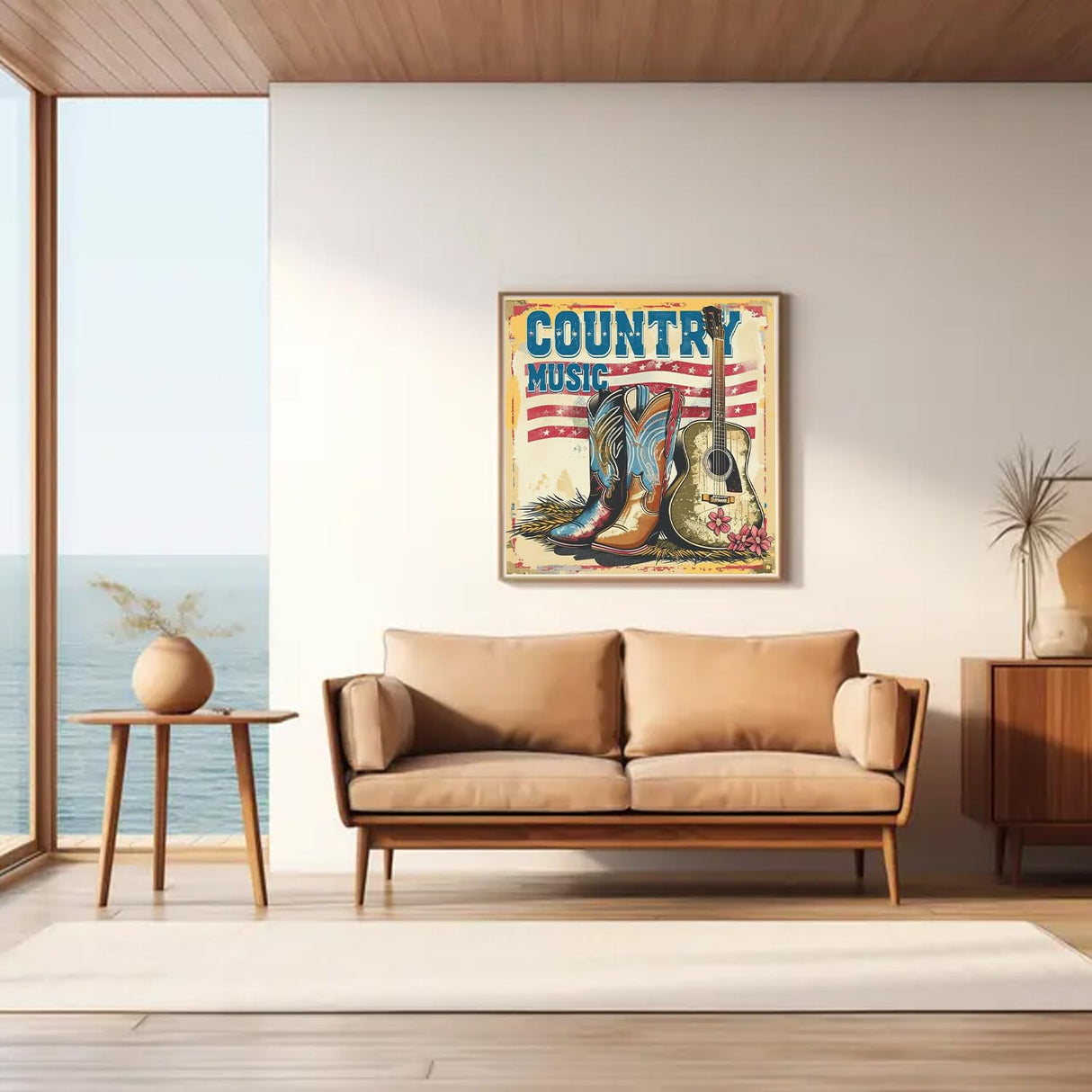 RYMILIE Diamond Art Kits for Adults-Country Music Diamond Art Kits for Beginners-DIY 5D Cowboy Boots Diamond Painting Kit for Home Wall Decor Gifts【13.7x13.7inch】 RYMILIE