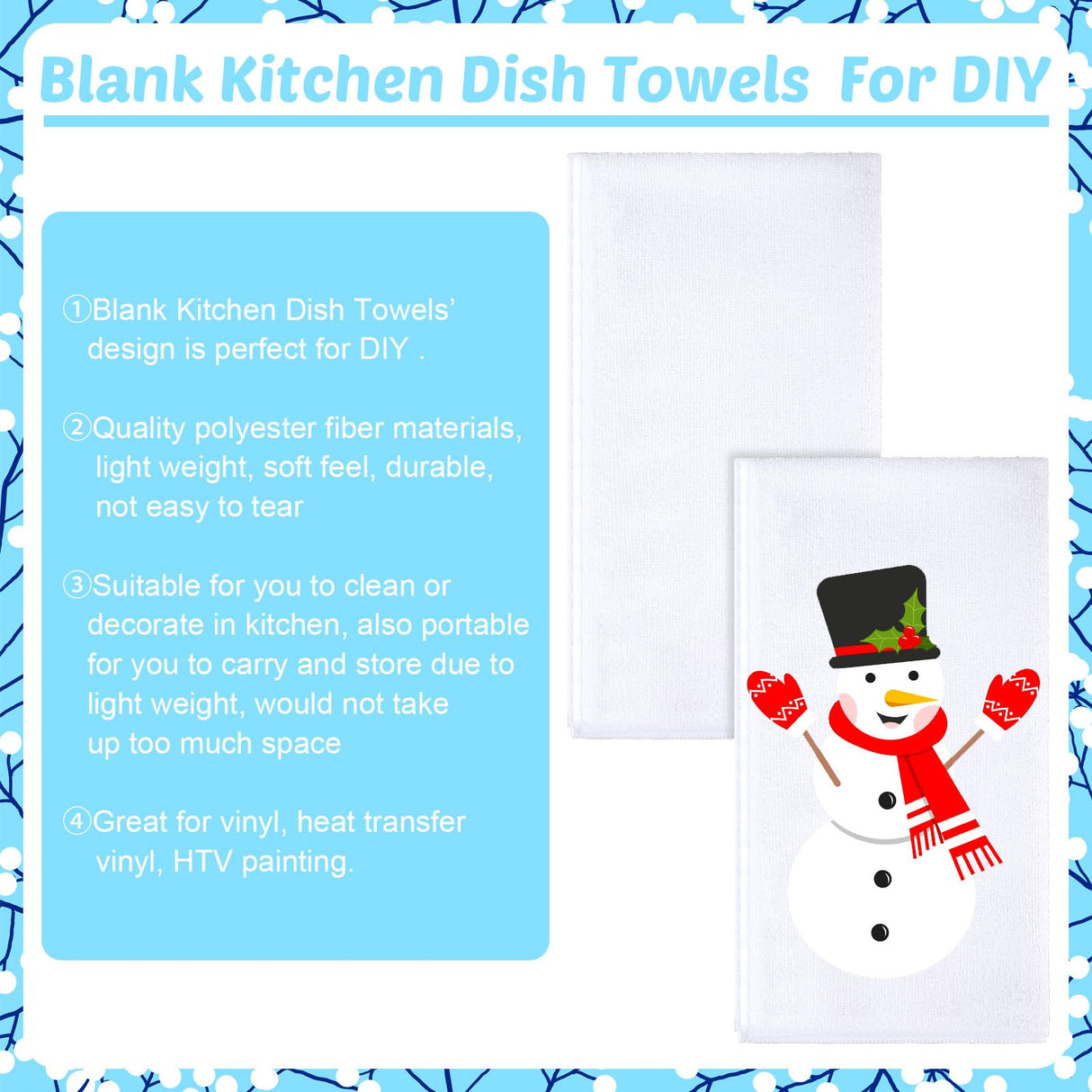 Patelai Sublimation Blank Towels, DIY Microfiber Kitchen Towels, Modern Multi Purpose Dish Towels for Kitchen Cleaning, 16 x 24 Inch (40 Pieces) Patelai