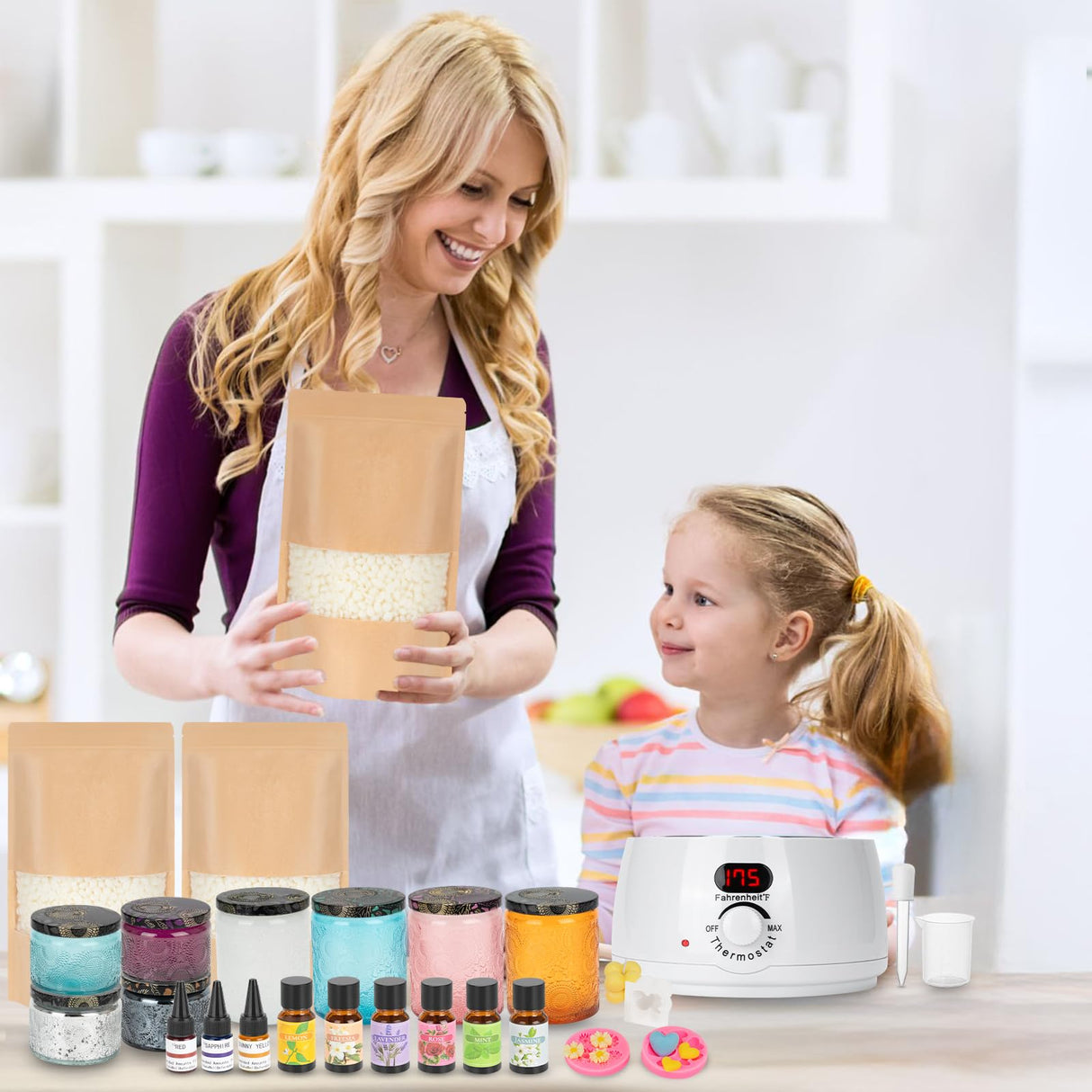 WITOROR Candle Making Kit, Scented Candles Making Kit Supplies with Digital Soy Wax Melt Warmer Candle Making Complete Kit for Adults Beginners DIY Starters WITOROR