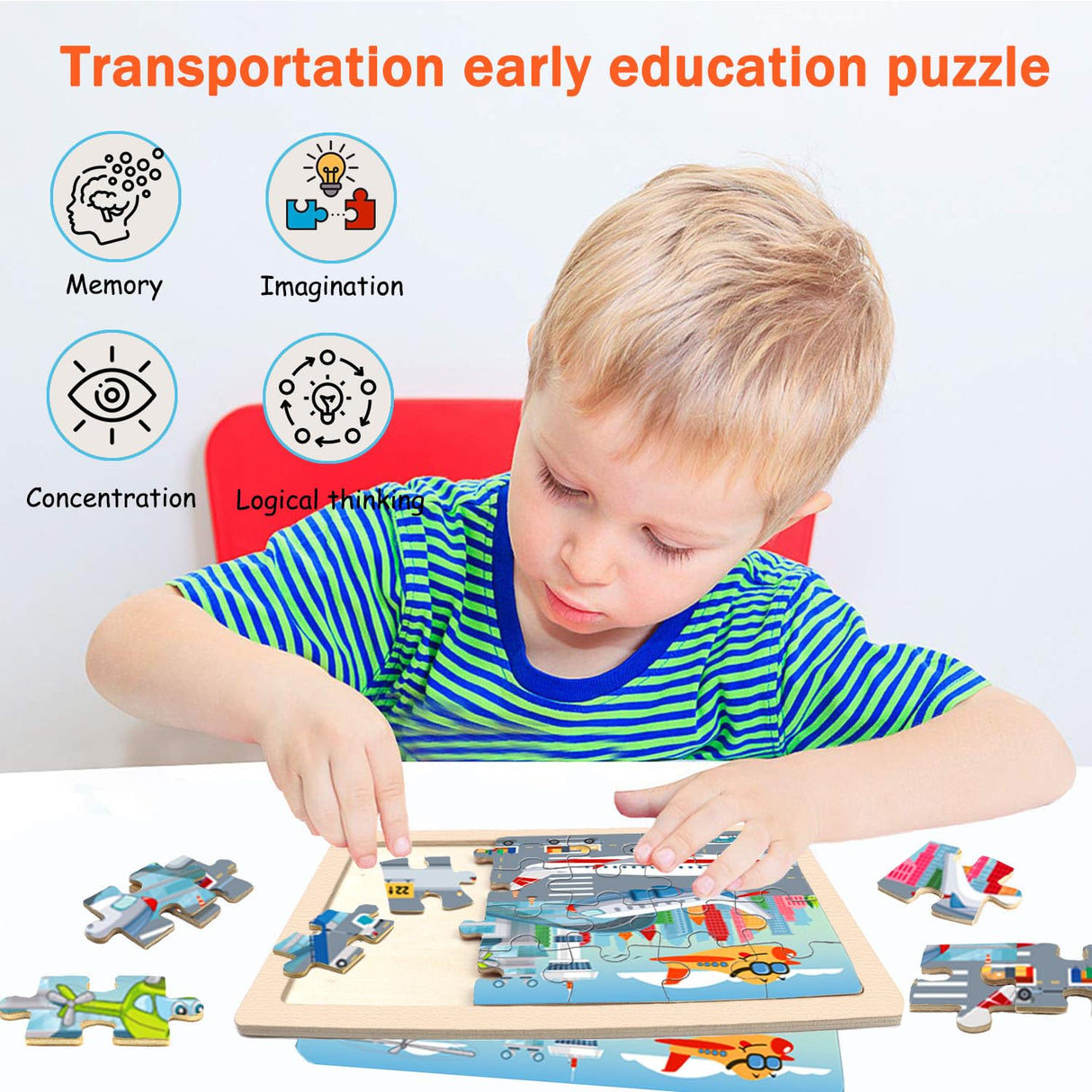 Puzzles for Kids Ages 4-6,24 Pieces Wooden Puzzles for Toddlers Ages 3-5 4-8 3 4 5 6 3-4 Year Olds.4 Pack Car Puzzle Set Children Jigsaw Puzzles for Boys and Girls Educational Learning Toys DQRRZ