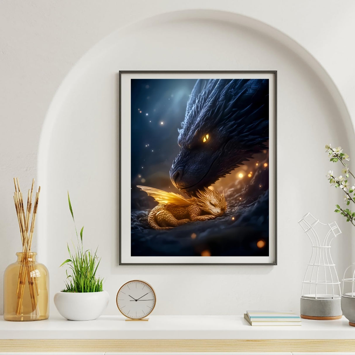 5D Dragon Diamond Painting Kits for Adults, Dragon Diamond Art Kits for Adults Beginner, DIY Full Drill Diamond Dot Gem Painting for Home Wall Decor 12x16inch BYGFHLYW