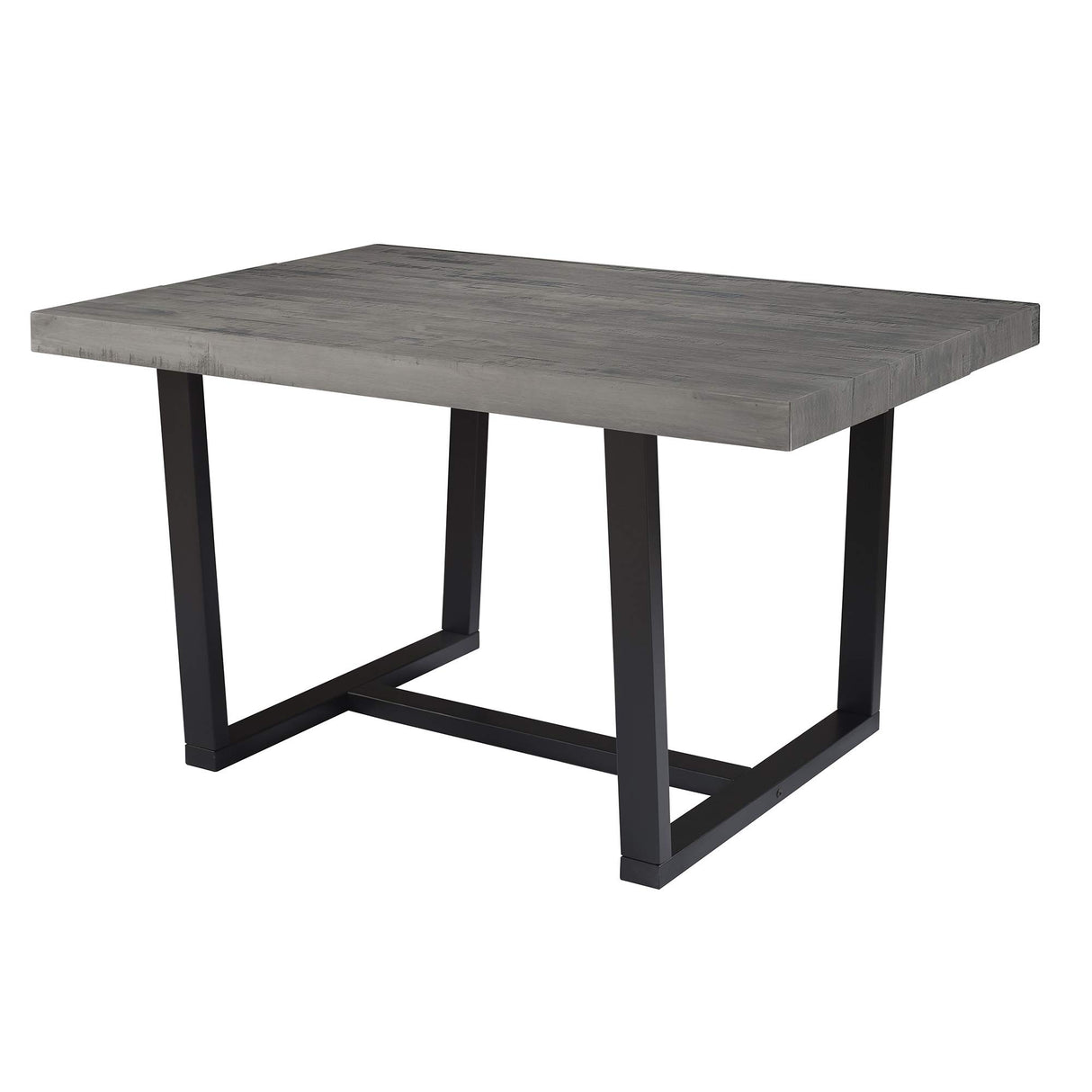 Walker Edison Andre Modern Solid Wood Dining Table, 52 Inch, Grey Walker Edison