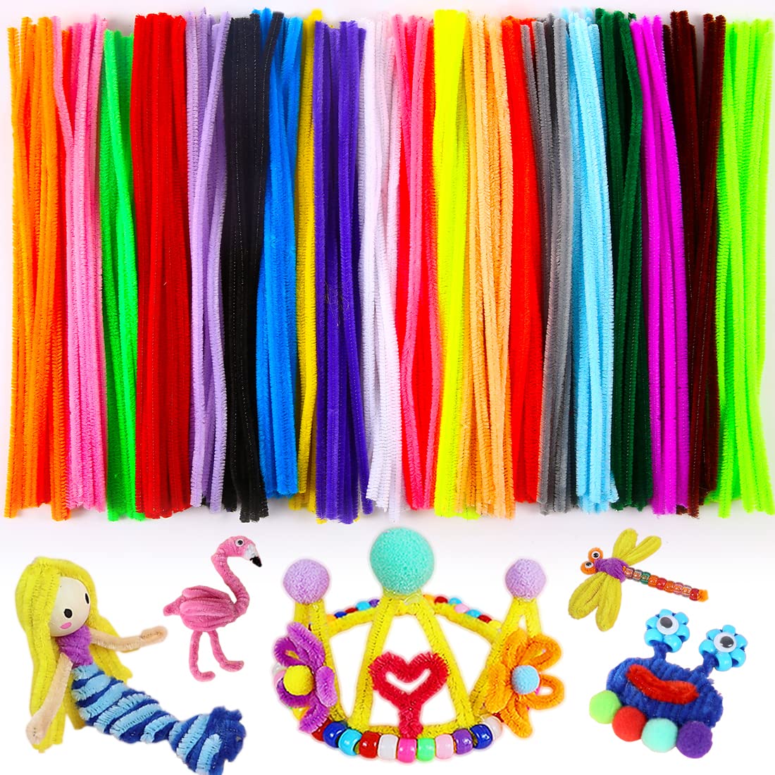 Pipe Cleaners, Pipe Cleaners Craft, Arts and Crafts, Crafts, Craft Supplies, Art Supplies (200 Multi-Color Pipe Cleaners)… Bundooraking