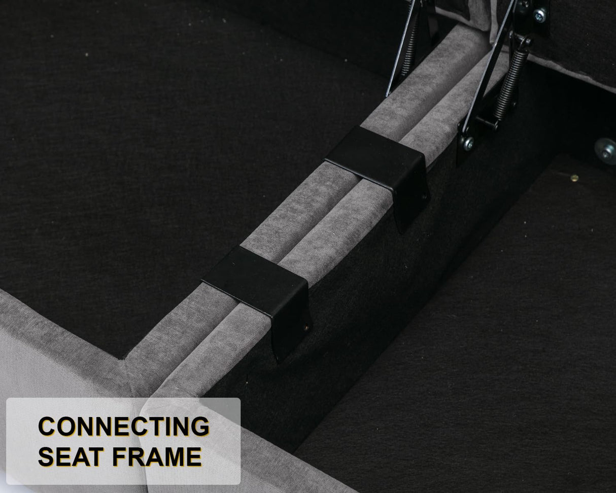 asunflower Loveseat Sofa with Ottoman,Love Seat Small Couch with Storage Seats, Modular Sectional Sofa for Small Spaces, Convertible L Shaped 2 Seater Couch for Bedroom,Office,Dorm(Dark Grey) asunflower