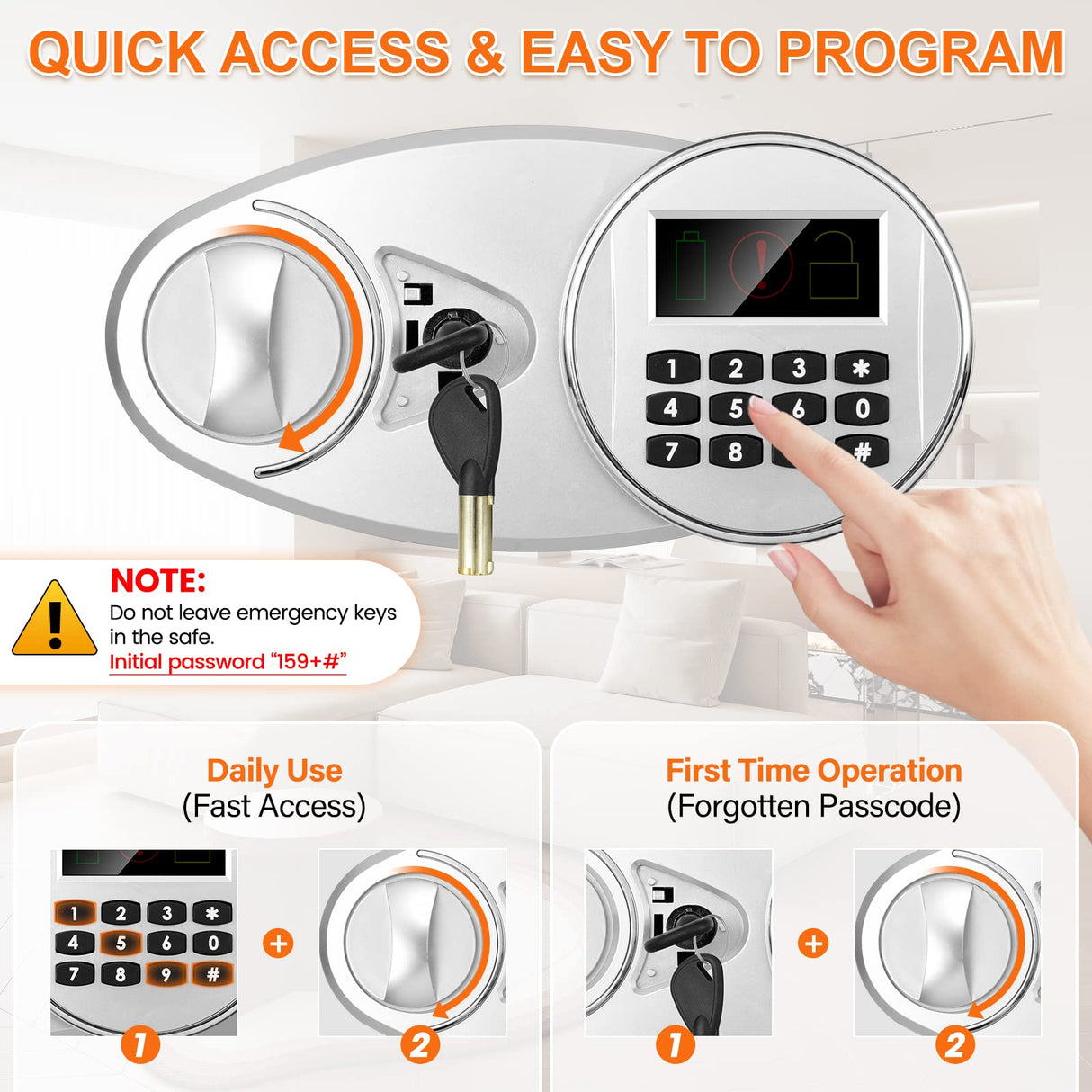 2.8 Cuft Depository Safe with Drop Slot, Anti-Theft Cash Drop Safe with Digital Keypad, Heavy Duty Money Drop Box with LED Display, Drop Safe for Business Mail Church Thmosz