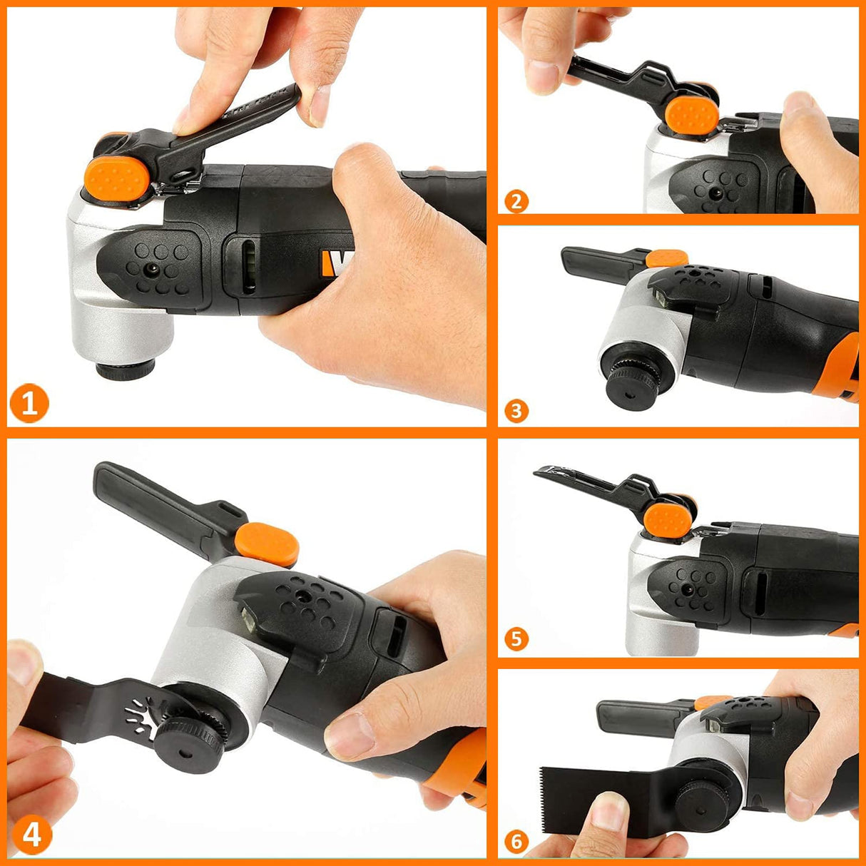 Kyoffiie 100Pcs Oscillating Saw Blades, Quick Release Multi Tool Blades Kits Universal Oscillating Tool Blades Wood Plastic Multitool Blades Compatible with Dewalt, Ryobi, Makita, Bosch, Craftsman Kyoffiie