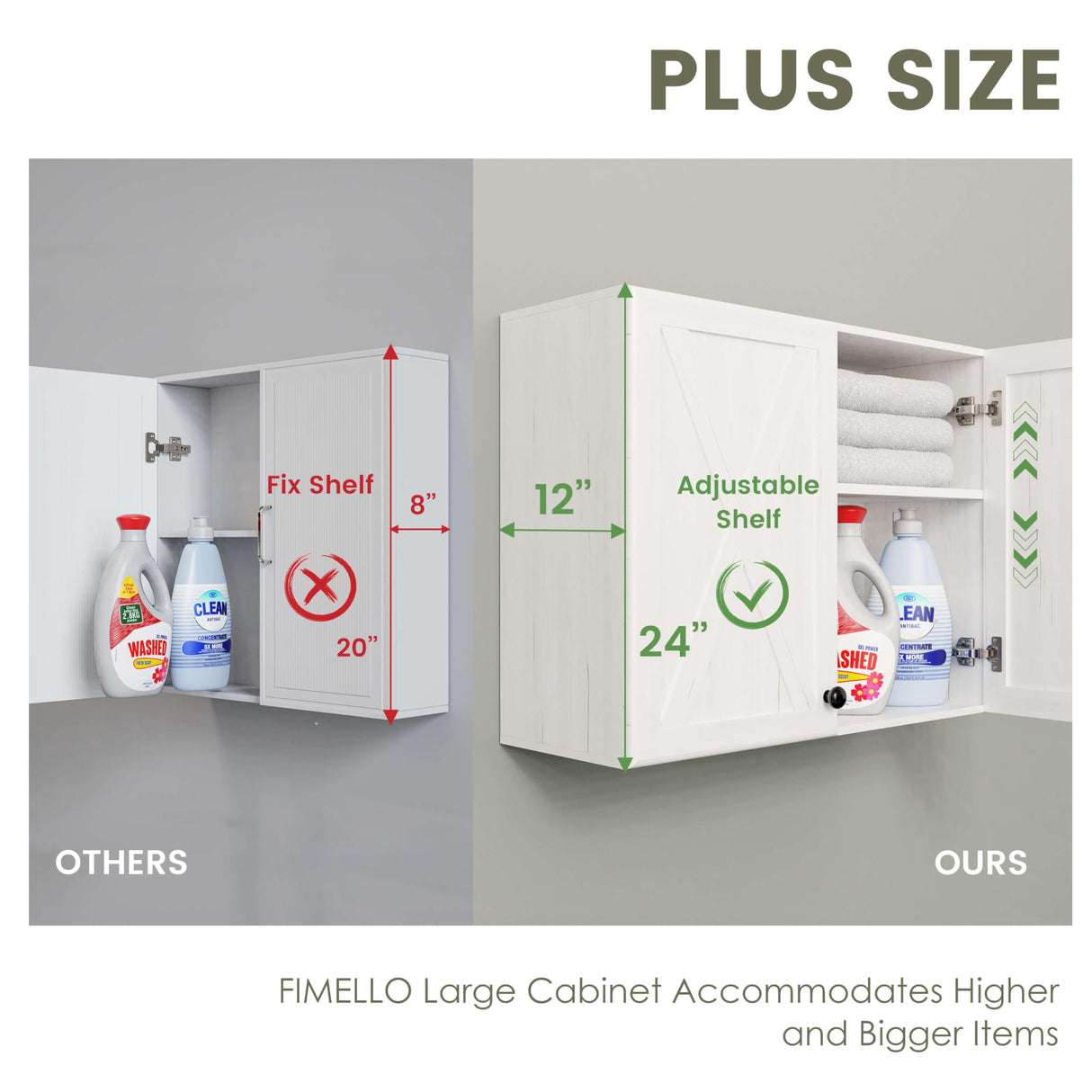 FIMELLO 30’’ Laundry Room Cabinets, Laundry Wall Cabinet Storage, Barn Door Kitchen Wall Cabinets with Doors and Shelves, Wall Mounted Cabinet for Laundry Room, Kitchen, Dinning Room, Bathroom, White FIMELLO