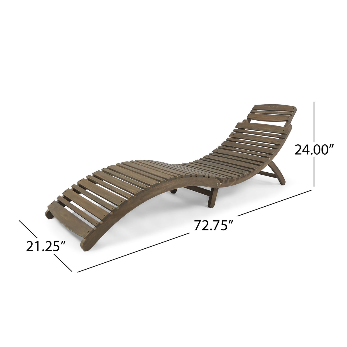 Christopher Knight Home Tycie Outdoor Acacia Wood Foldable Chaise Lounge (Set of 2), Gray Finish Christopher Knight Home