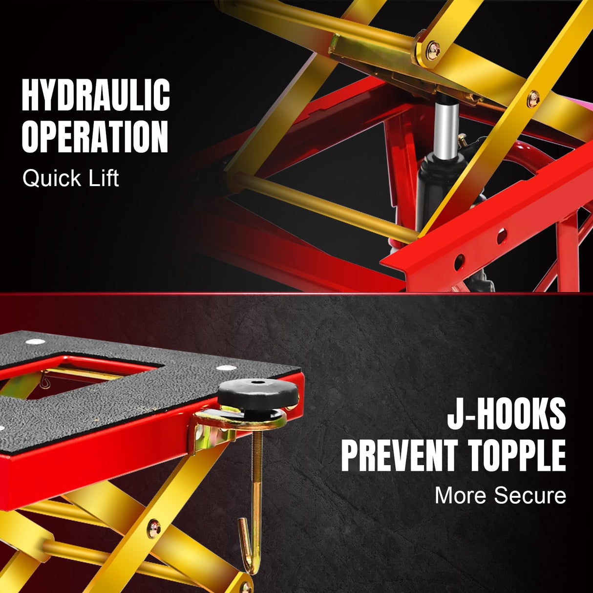 Jack Boss 350 Lbs Motorcycle Lift Jack Table, Hydraulic Foot-Operated Scissor Lift Jack for ATV Dirt Bike, Motorcycle Stand with 4 Wheels Jack Boss