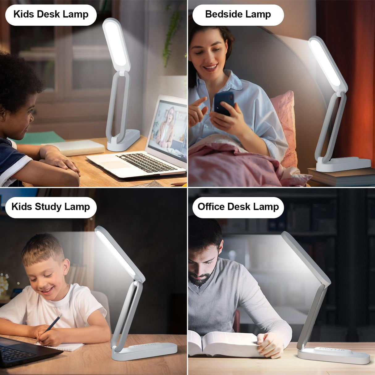 Giryuhd LED Desk Lamp for Office Home & Battery Operated Lamp Rechargeable Lamp Foldable & Portable Light, LED Desk Light Strip, 3 Brightness Dimmable Small Desk Lamp Wireless Reading Lamp Giryuhd
