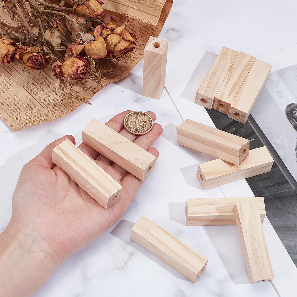 OLYCRAFT 20Pcs Pre-Drilled Short Pen Blanks with 7mm Hole Wood Drilled Short Pen Blanks Rectangle Pre-Drilled Wood Pen Blanks Wood Turners Pen Blanks for Turning-Pen Blanks 2.5x0.7x0.7 Inch OLYCRAFT