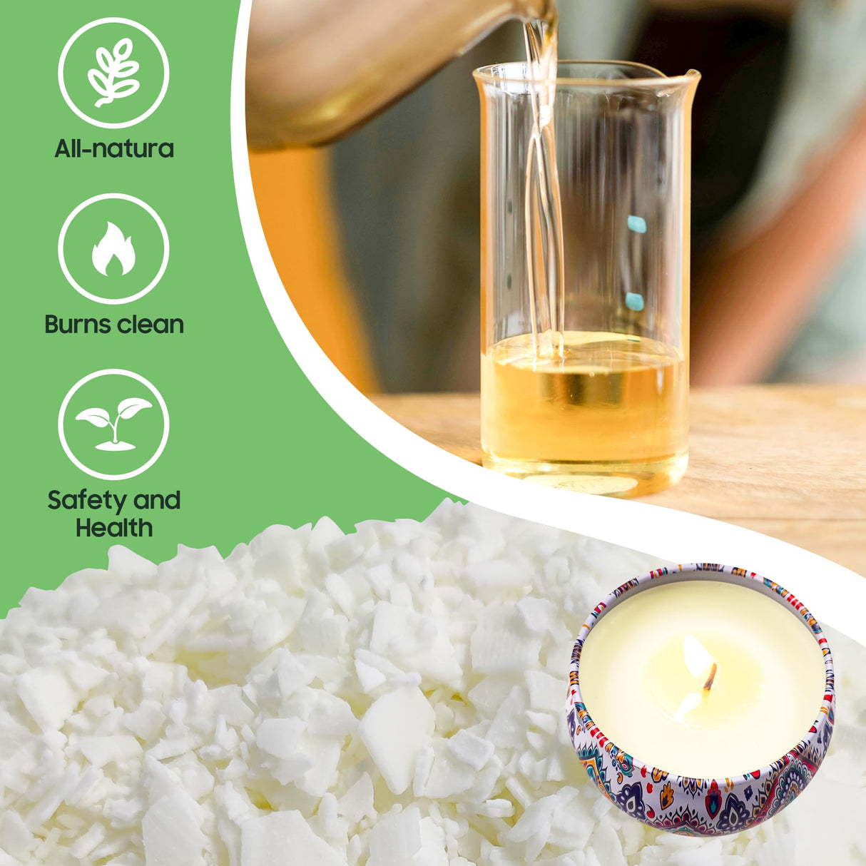 Ohcans Premium Soy Wax for Candle Making, 2.2lbs Natural Soy Wax, 100 Cotton Wicks & Holders Ohcans