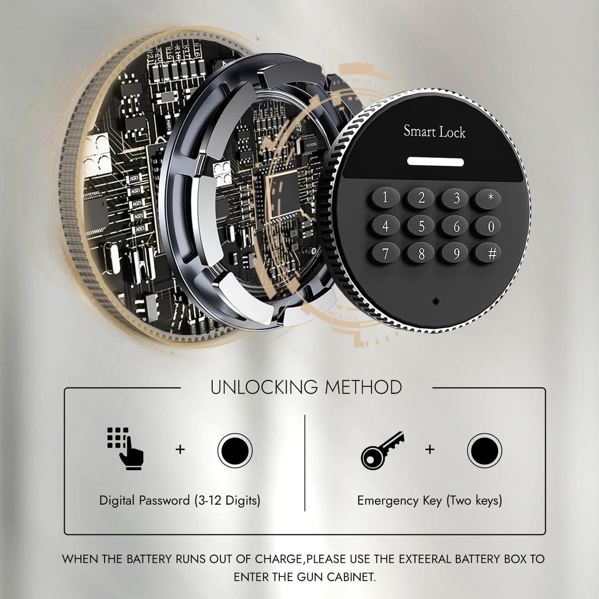 KAER 2-3 Gun Safe,Long Gun Safe for Rifles and Pistols,Rifle Safes for Home Gun Safes for Rifles,Multi-Function Gun Cabinet with Removable Gun Racks,Pistol Pockets (2-3 GUN) KAER