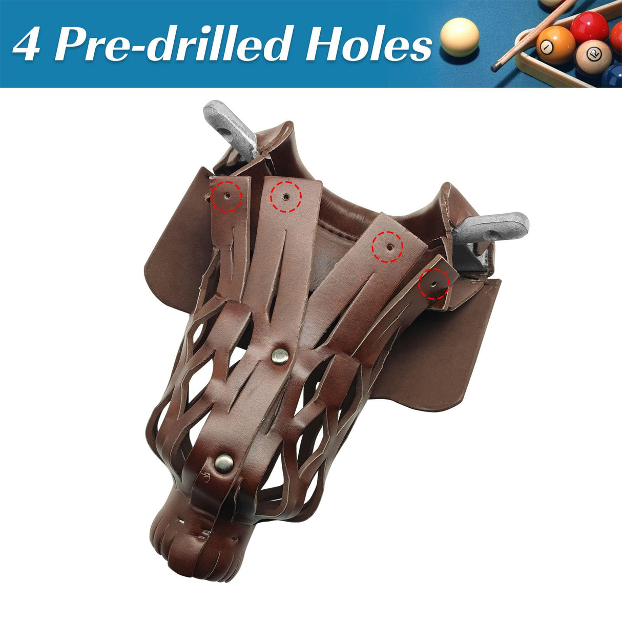 MoyanSuper Billiard Pool Table Pockets Heavy Duty PU Leather Billiard Pockets Set of 6,Including 4 Corner Pockets and 2 Side Pockets,Burgundy MoyanSuper