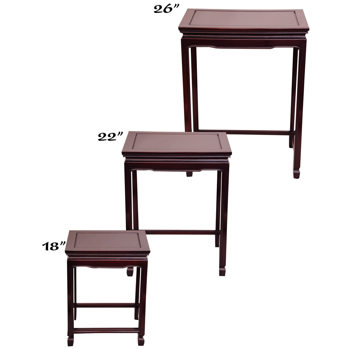 Red Lantern Rosewood Nesting Table Red Lantern