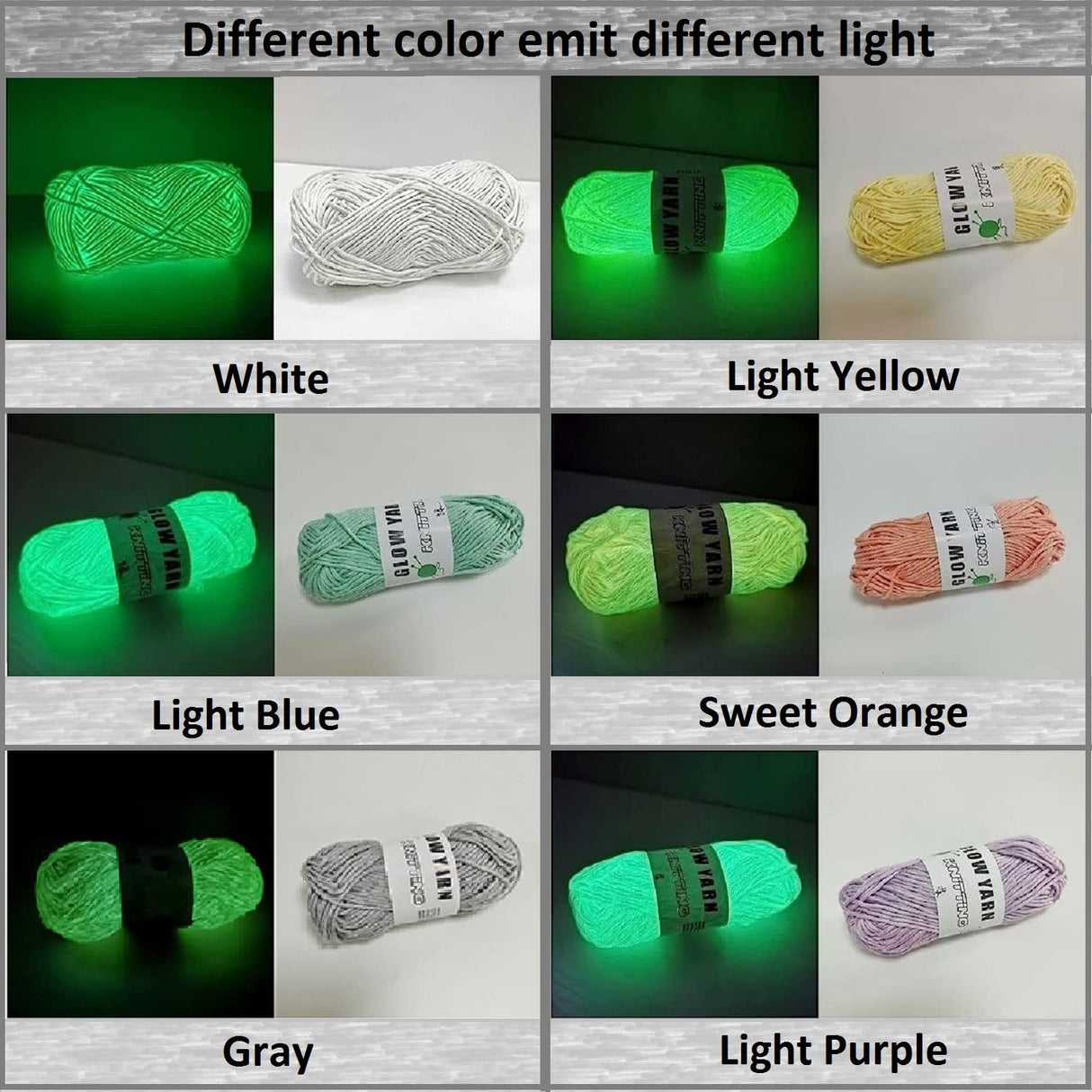 5 Rolls Glow in The Dark Yarn, 55 Yards Luminous Knitting Glowing Crochet Yarn for Crocheting, Sewing Supplies for Knitting DIY Crafts (Gray) Lmaray