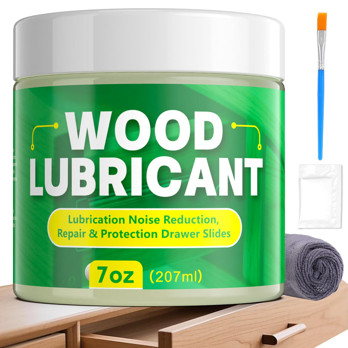 HONKID Wood Lubricant, 7OZ Drawer Wax Wood Lubricant Multi-Purpose Wax for Drawers, Doors, & Windows, Reduce Noise, Restore Antique Furniture, Non-Toxic and odorless, Door Hinge Lubricant HONKID