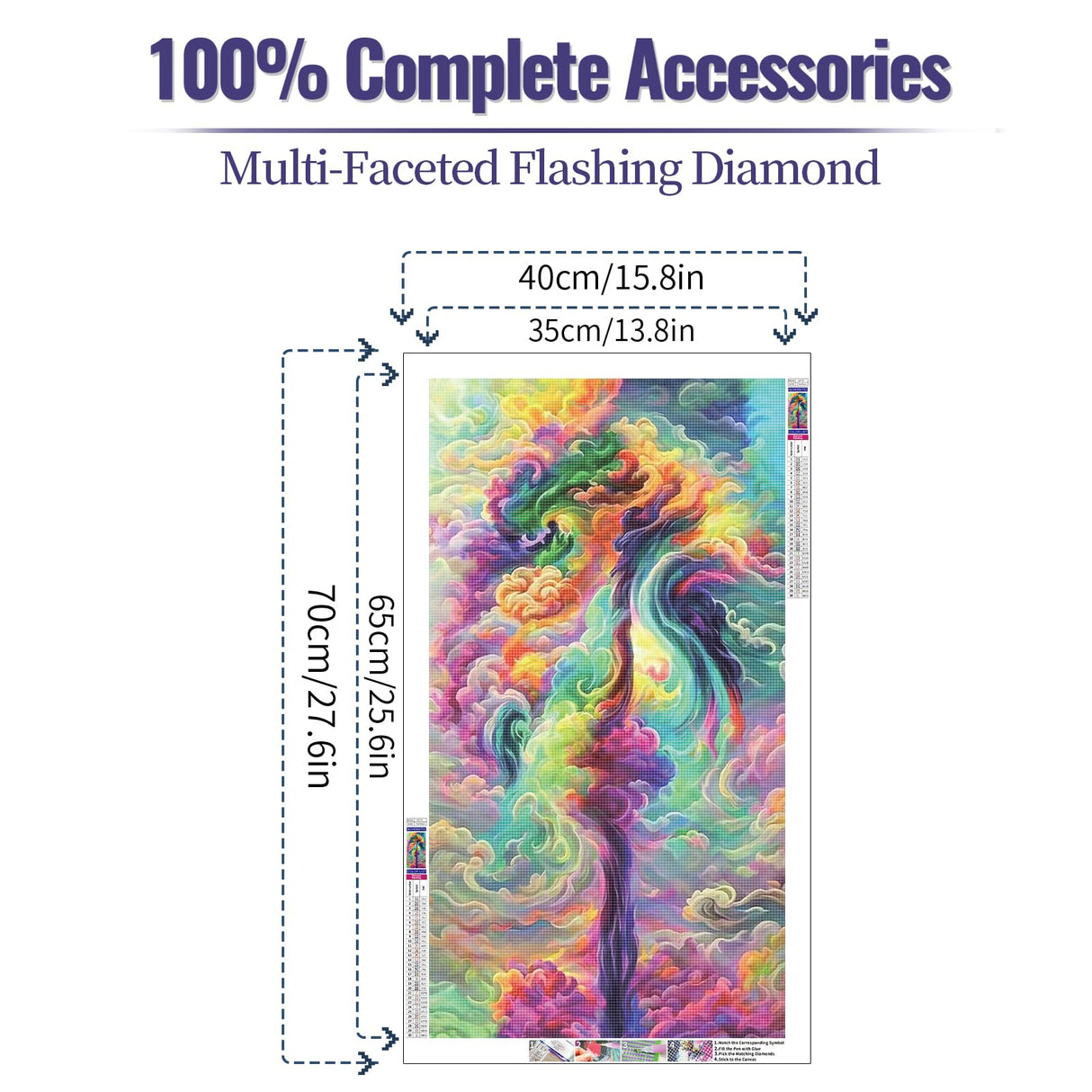 JATOK Abstract Large Diamond Painting Kits for Adults (27.6 x 15.7 inch), 5D Diamond Art Full Round Drill DIY Embroidery Pictures Arts Paint by Number Kits for Home Wall Decor JATOK